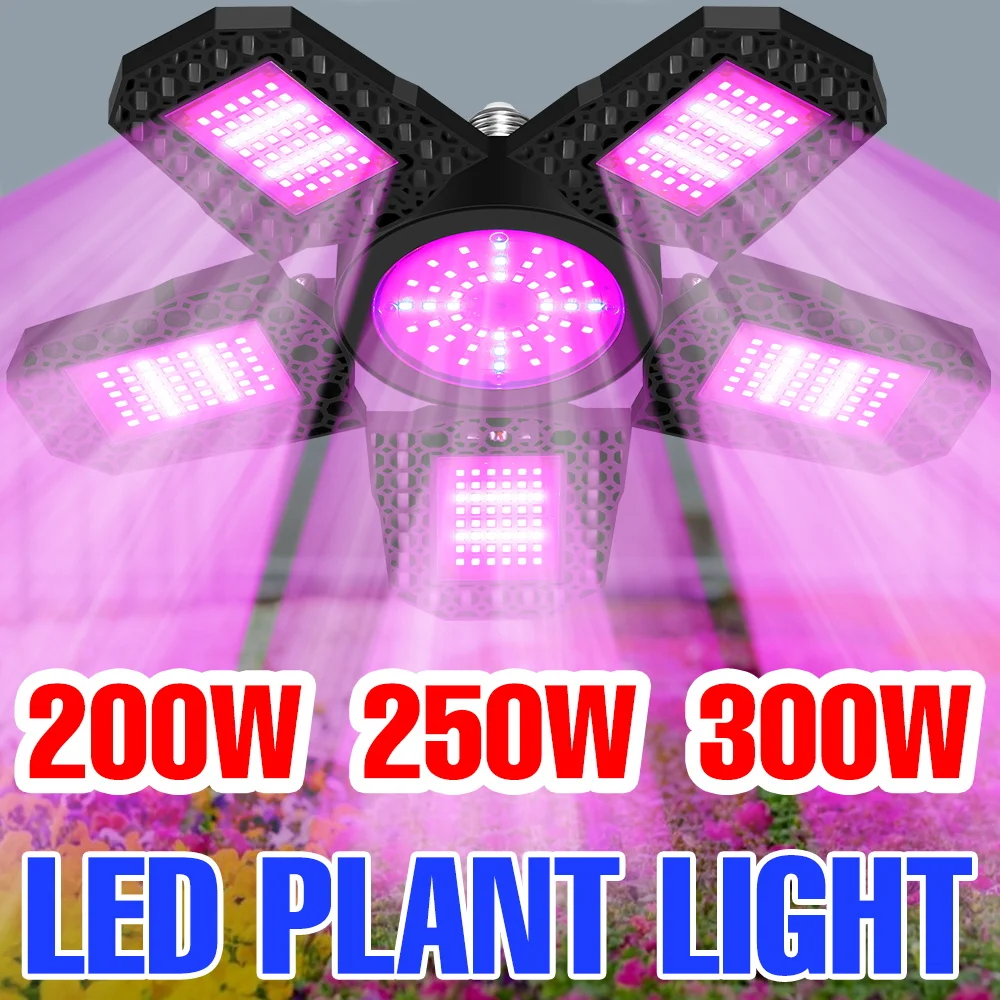 

300W LED Full Spectrum Growth Light Bulb Indoor Plant Hydroponics Lamp E27/E26 For Greenhouse Tent Seed Vegetables Cultivation