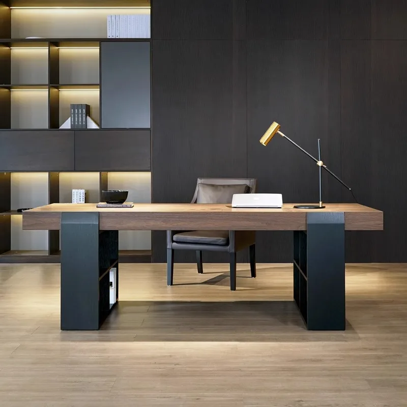 Italian Large-sized Writing Desk Minimalist Modern Home Study Computer Desk Light Luxury Office Desk With Durable Feature