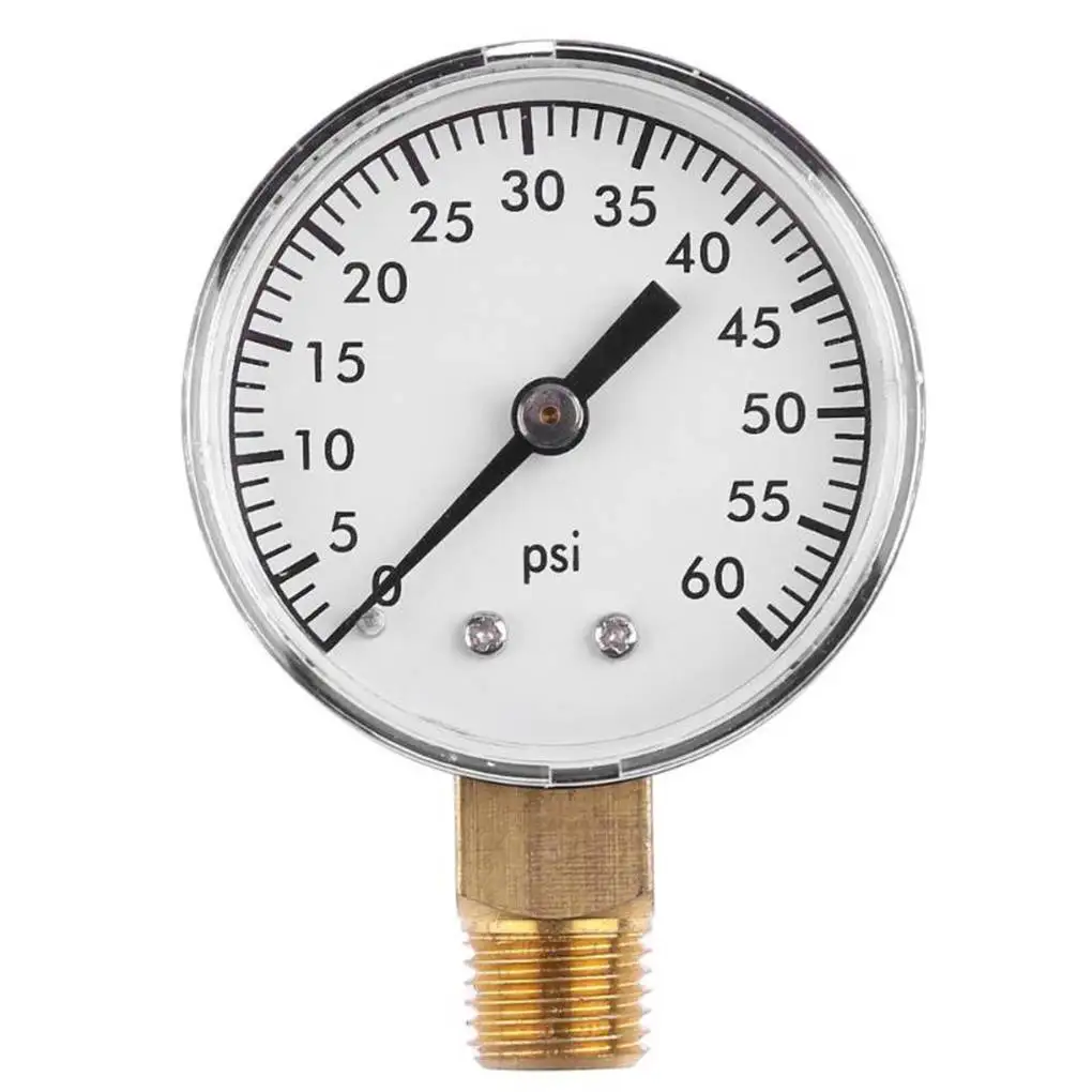 0-60 PSI Mini Pressure Gauge Dial Air Compressor Meter Hydraulic Pressure Tester Gauge 1 4 inch NPT Side Mount