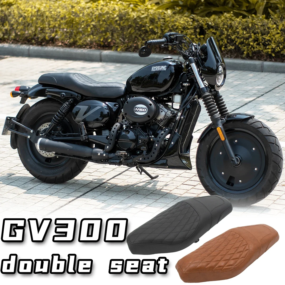 Customized Retro Motorcycle Flat Double Seat Cushion for Hyosung GV125S GV300S