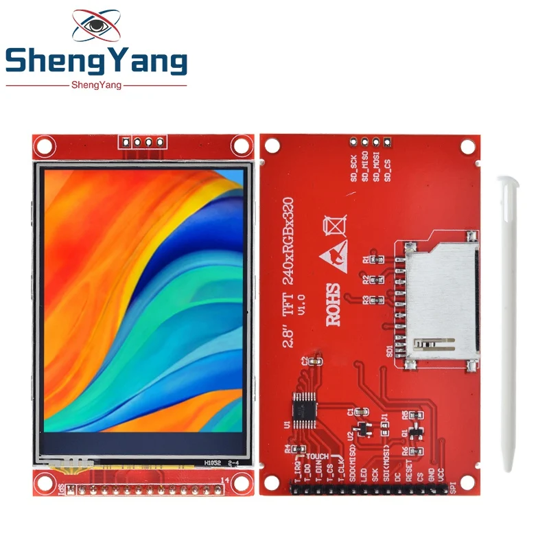 

240x320 2.8" SPI TFT LCD Touch Panel Serial Port Module With PBC ILI9341 / ST7789V 2.8 Inch SPI Serial Display With Touch Pen