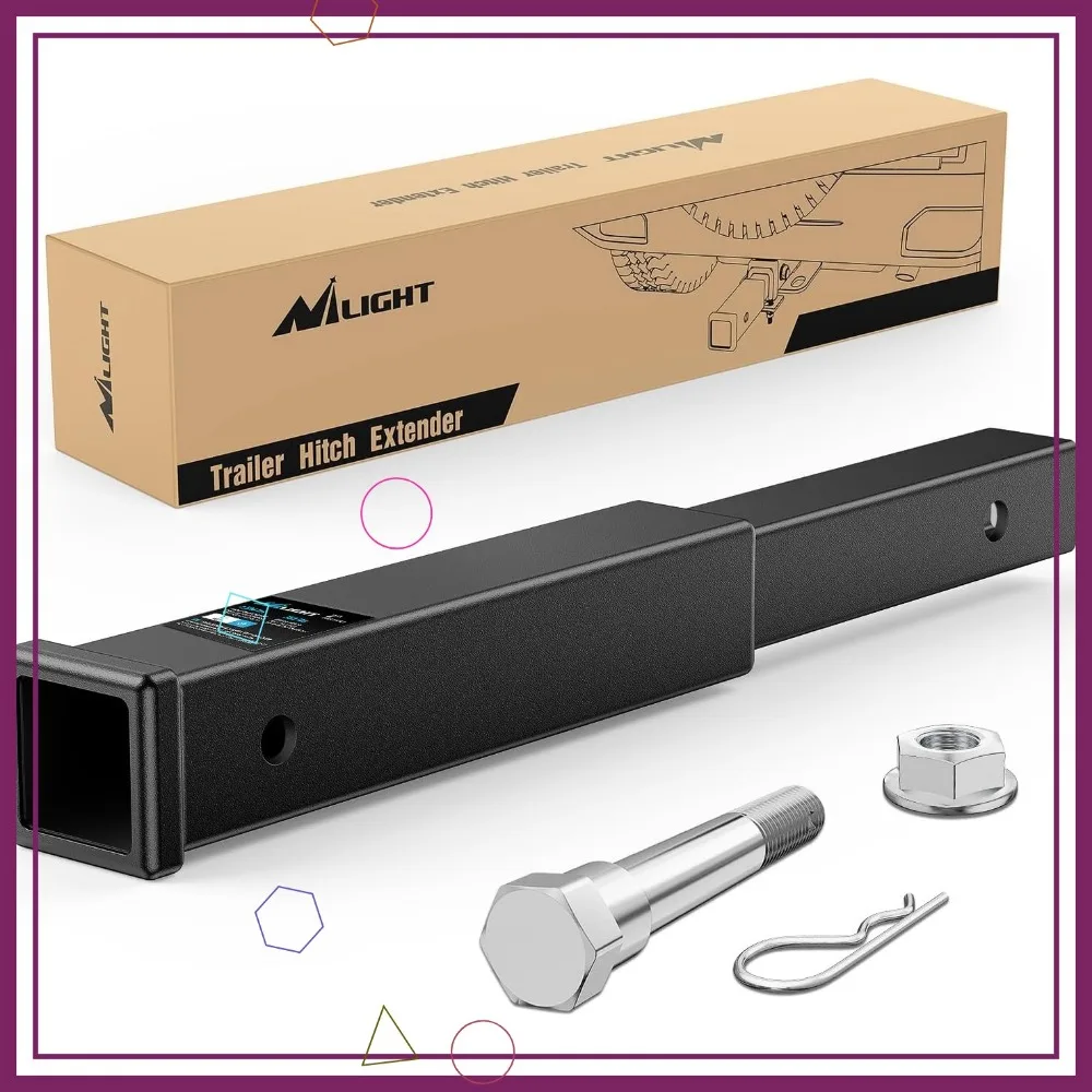 

18-Inch Trailer Hitch Extension for 2-Inch Receiver, 3,500 LBS Capacity with Stainless Steel Bolt and Nut