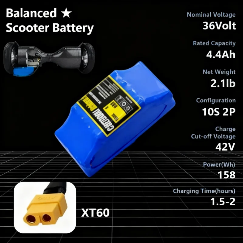 

Replacement Battery 36V 6800mAh 10S2P for Hoverboard Scooter Unicycle, New Li-ion Battery Pack Parts with Power Connector