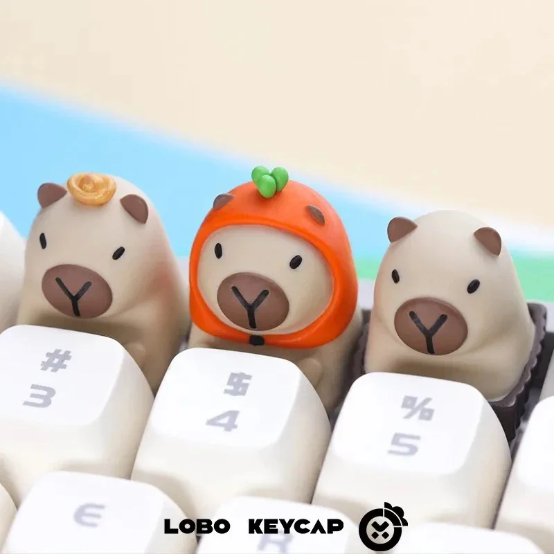 Capybara‌ cartoon keycaps personalized handmade customization mechanical keyboard keycaps cute game accessories decorative gifts