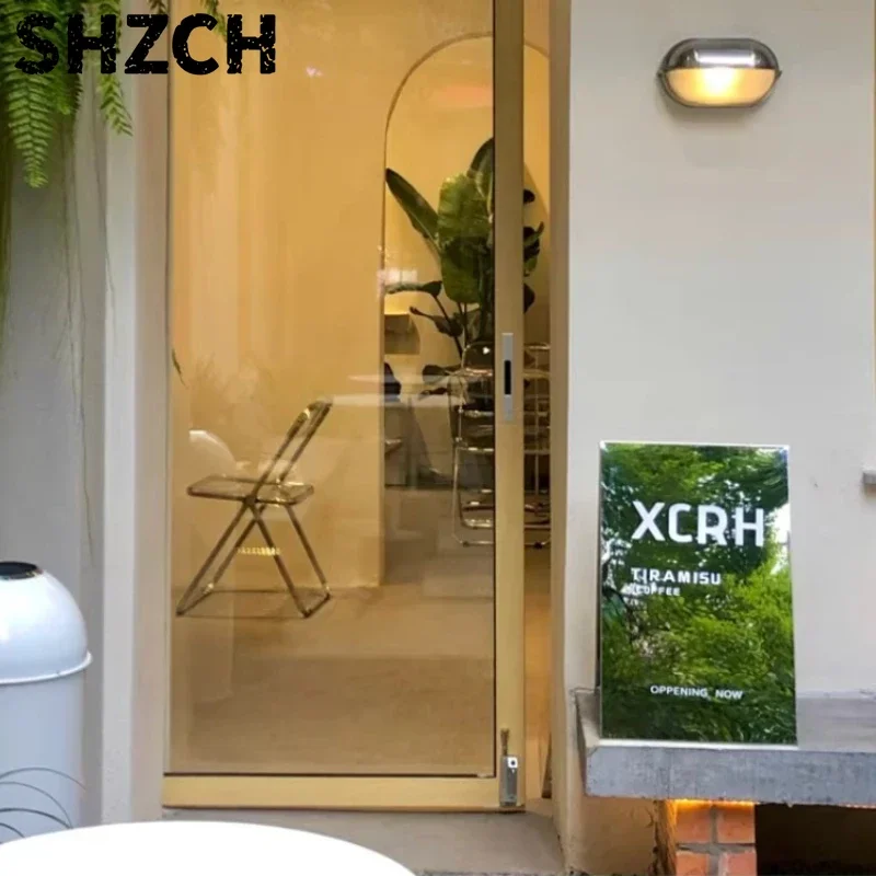 Floor Standing Stainless Steel Signboard Photo Mirror Billboard for Cafes Advertising Board Promotional Sign for Retail Spaces