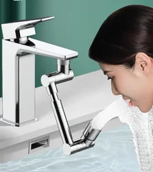 New Excellent Design Faucet Extender Alloy Robotic Arm 1440° Rotating Scalable Extension Swivel Faucet For Bathroom Sink Set