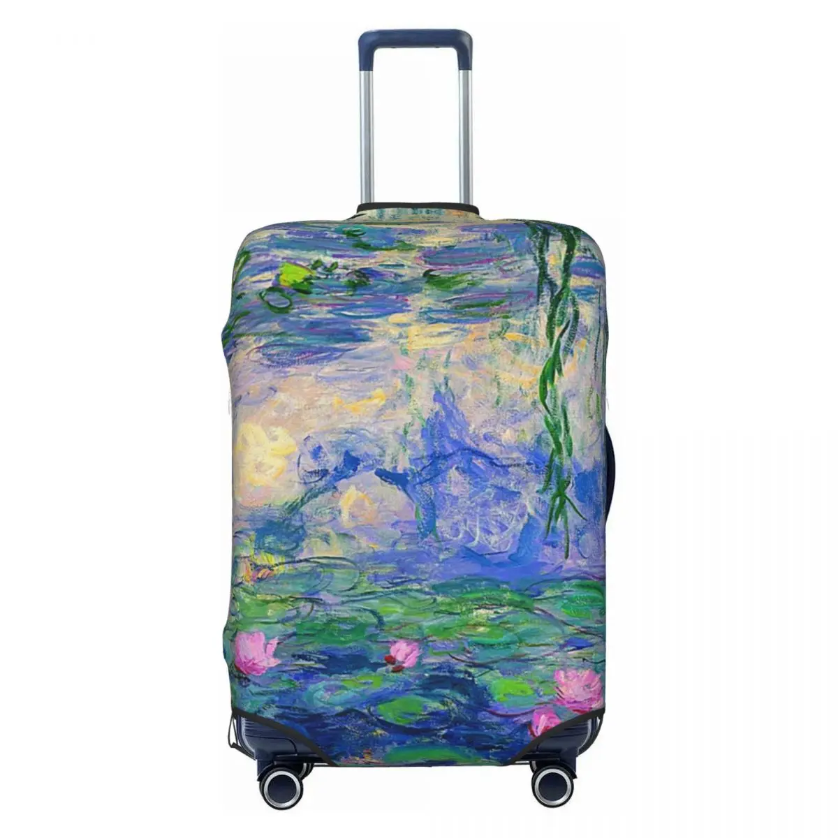 Lírios de água pintura a óleo mala capa monet natureza cruzeiro viagem proteção vôo prático bagagem suprimentos