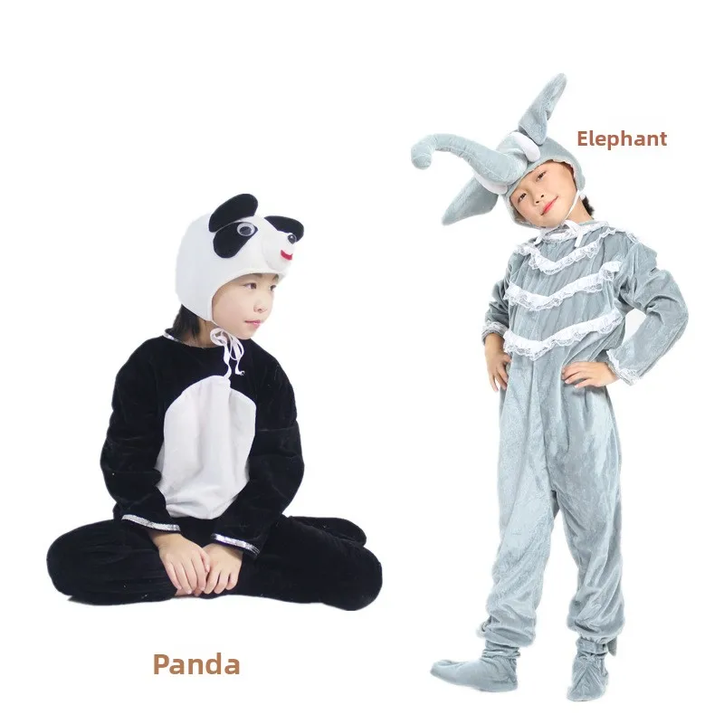 Kangaroo Panda Squirrel Elephant Cos Animal Adult Parent-Child Costume loween Play Dance Performance Outfit Stage Costume