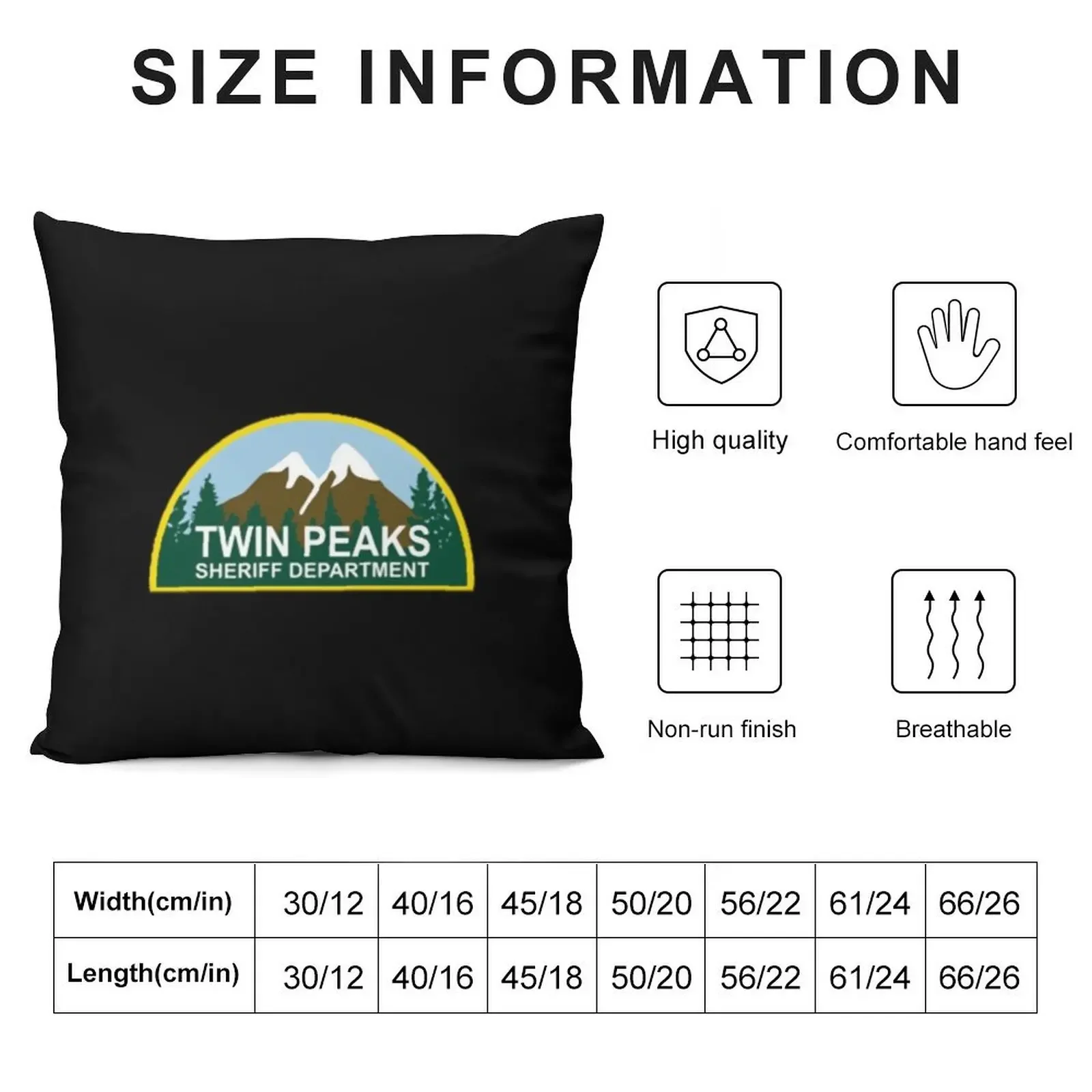 Twin Peaks Sheriff Department Mountain And Forest Color Pocket Logo Throw Pillow Couch Pillows pillows decor home pillow