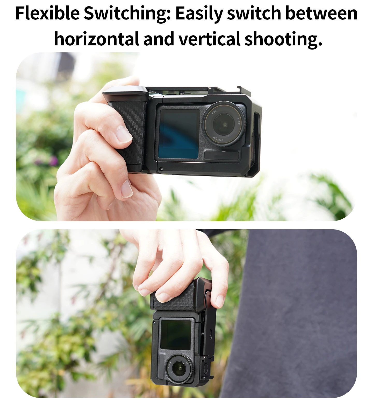 Schnellverschluss-Kamerakäfig-Griff für DJI Action 5 Pro 4 3 Metall-Rutschfester Griff Integrierter Auslöseknopf Straßenfotografie Vlog – Detail 8
