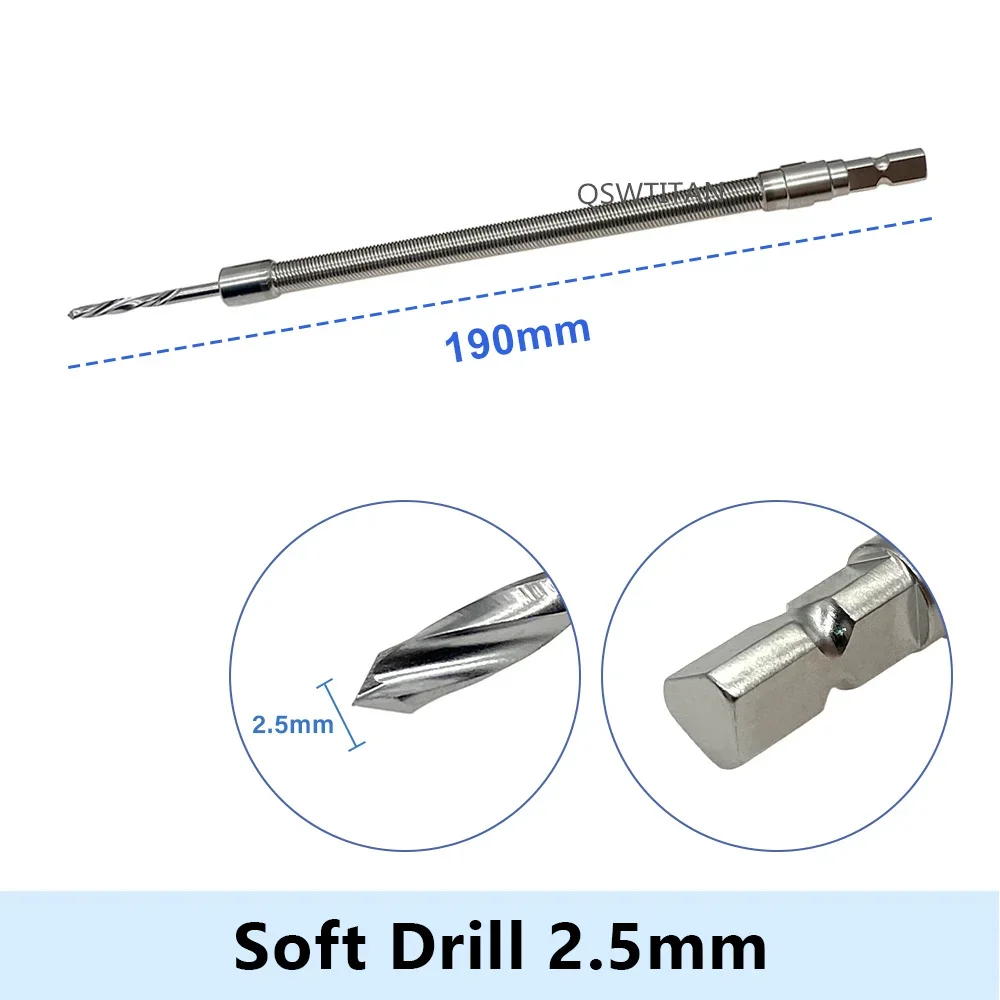 Flexibele Botboor Bit Zachte Boor Reconstructie Plaat Bediening Gereedschap Roestvrij Staal Orthopedisch Instrument