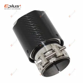 汽車通用亮面碳纖維排氣管尾嘴排氣系統管消音器噴嘴直通不銹鋼銀色 12 最佳銷售 f30排氣 - №4