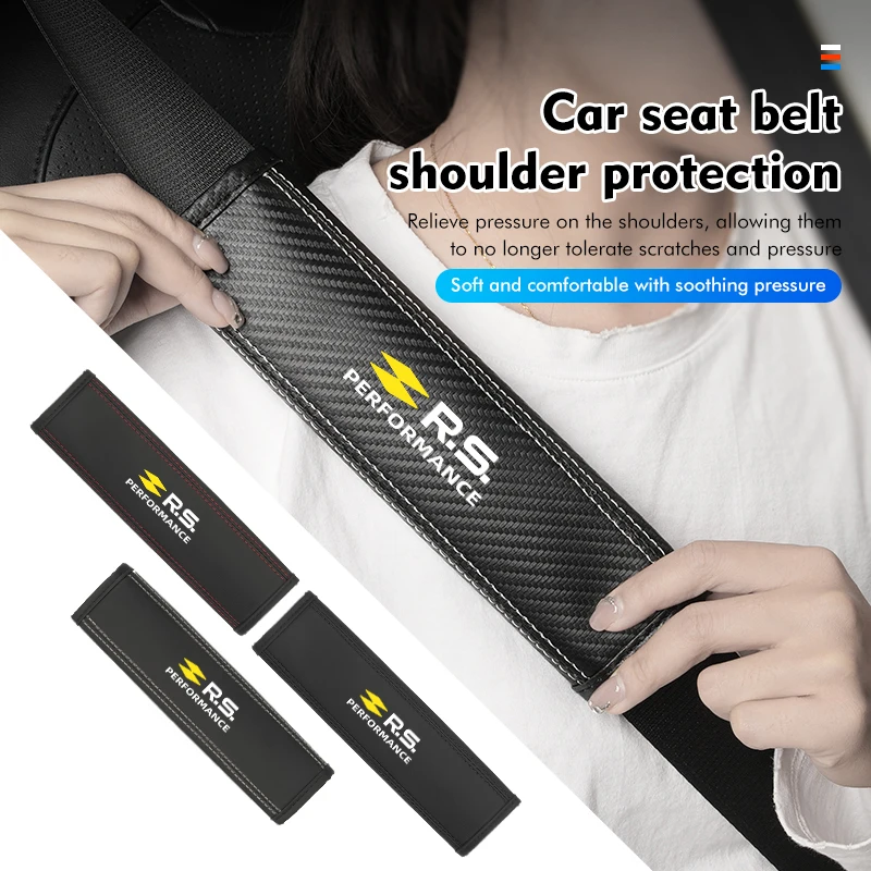 For Renault 1/2pcs Leather Breathable Car Seat Belt Cover Adjustable Strap Pad Accessories RS Sport Megane 3 4 2 Clio 5 Line