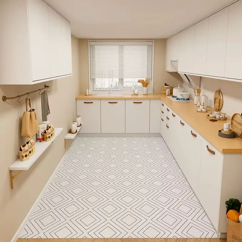 

Kitchen Floor Mat Vinyl Carpet Pvc Leather Mats Waterproof Oil-proof Large Rug Home Decoration Non-slip 주방 발매트 대형주방매트 Для Кухни