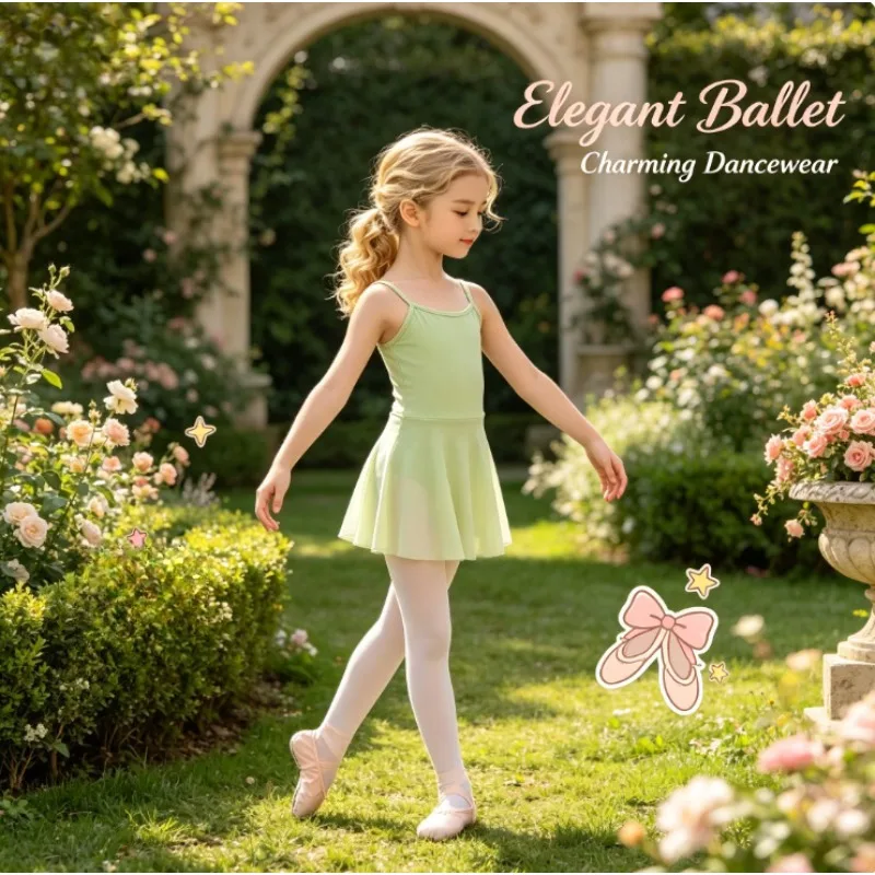

Ballet Leotard Chiffon Skirt Summer Theeper Breathable Shaping Stretch Dance Outfit Studio Training Wholesale Soft Dance Apparel
