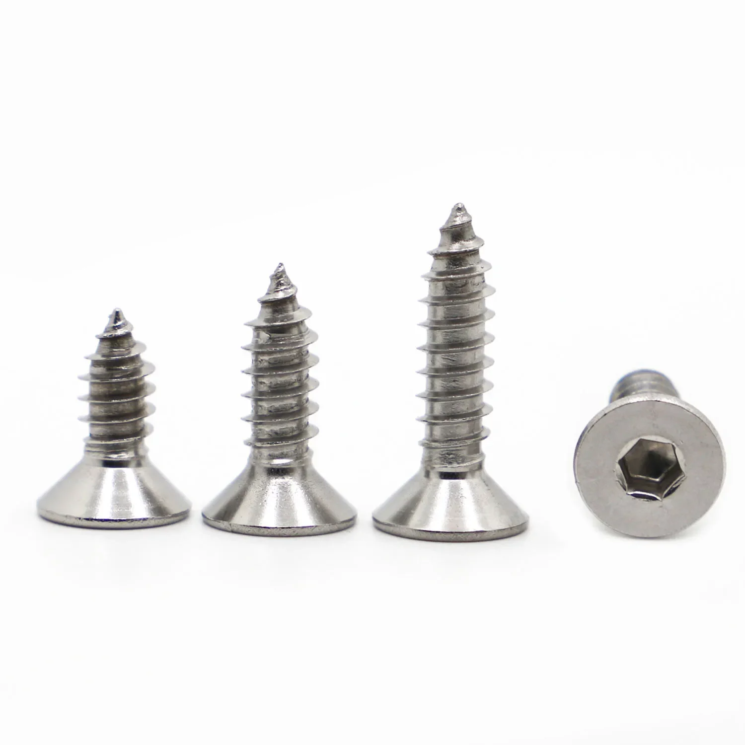 

M2 M2.6 M3 M4 M5 M6 Countersunk Head Hexagon Socket Tapping Screws 304 Stainless Steel Flat Allen Head Wood Screw