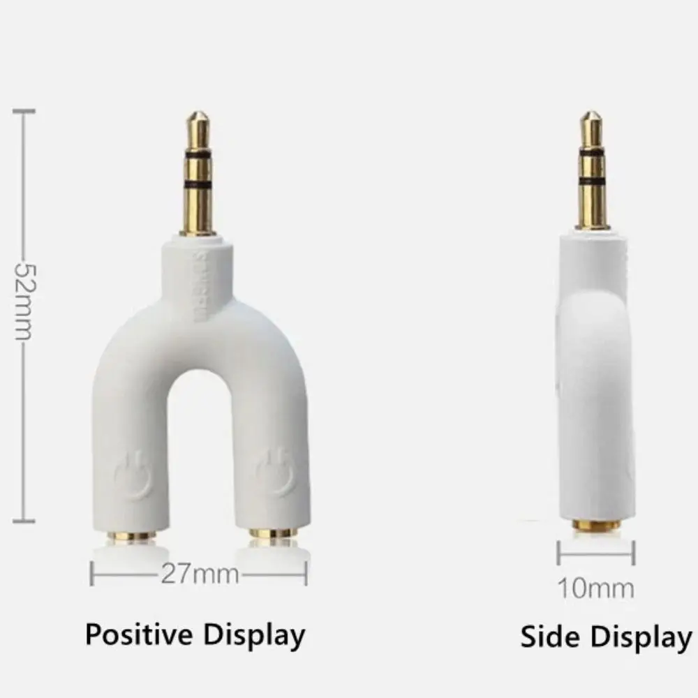 Audio Converter 3.5mm Plug Audio Cable U-shaped Audio Line Earphone Splitter Cable 4 Pole 2-way Jack Headset Splitter Speaker