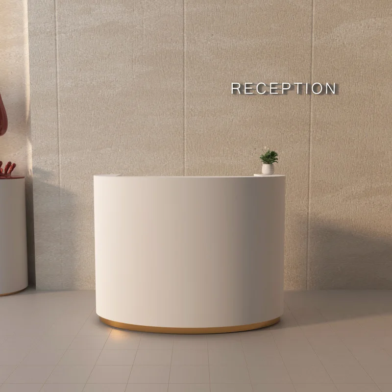 

Small information desk Exhibition hall Service desk Reception desk Simple modern paint checkout page Clothing store Reception