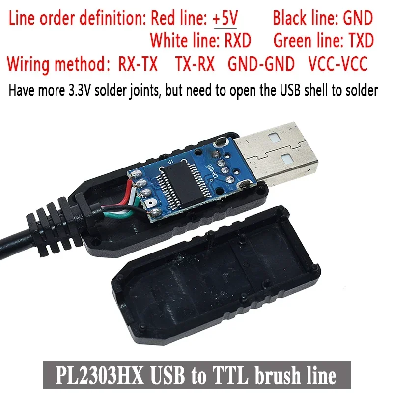 PL2303 USB to UART TTL Cable Module FT232RL PL2303HX USB Transfer to TTL RS232 Serial Port Adapter Module CH340 Download cable