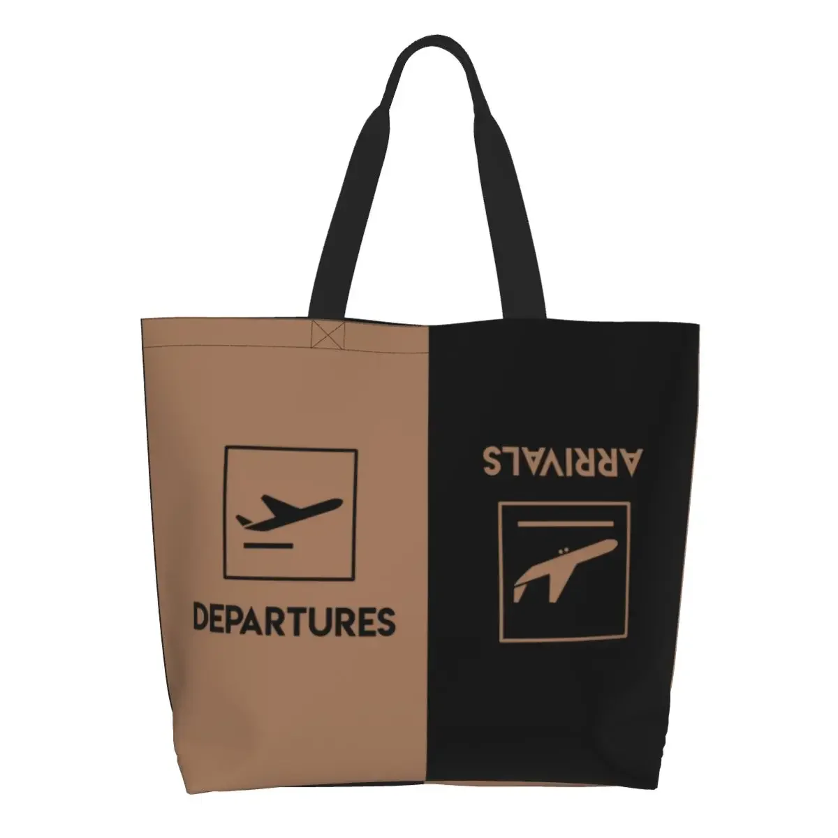 

Plane Departures And Arrivals Tote Funny Aviation Airplane Aviator Pilot Canvas Shoulder Shopper Bags Large Capacity Handbags