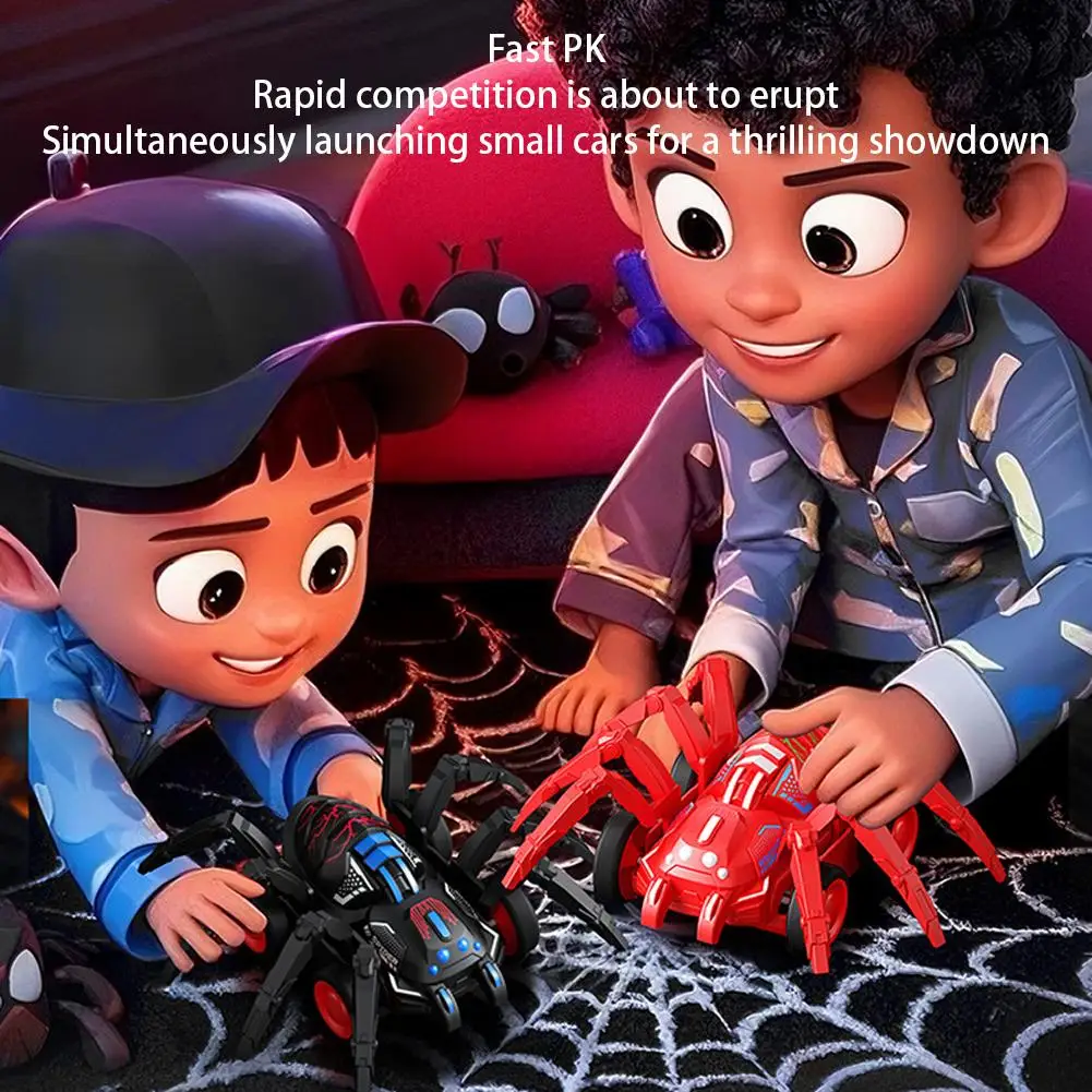 어린이 거미 차량 크롤링 시뮬레이션 동물 관성 자동차 거미 남아 여아 클라이밍 스턴트 자동차 장난감 벽타기 선물