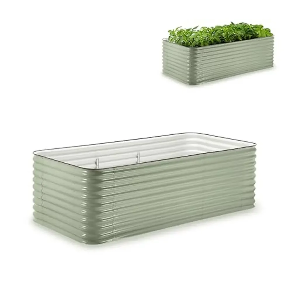 Kit de cama de jardim elevada de aço galvanizado modular, legumes e ervas, caixa de plantador segura para alimentos, solução de plantação ao ar livre com