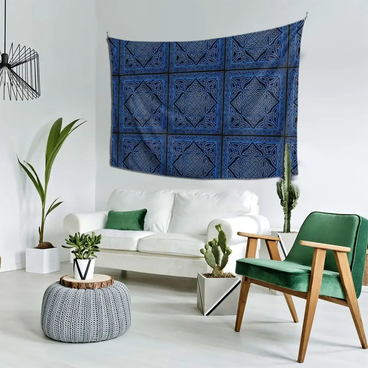 Celtic Meditation Blue Tapestry House Decor Aesthetic Room Decoration Decoration Wall Living Room Decoration Tapestry