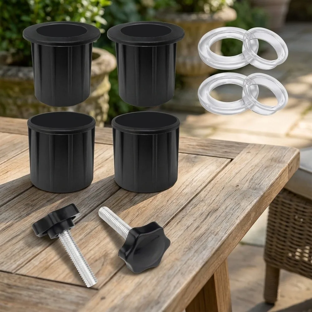 Patio Umbrella Replacement Parts Kit, 8-Piece Repair Set With Hole Ring, Cap & Screw For 1.5