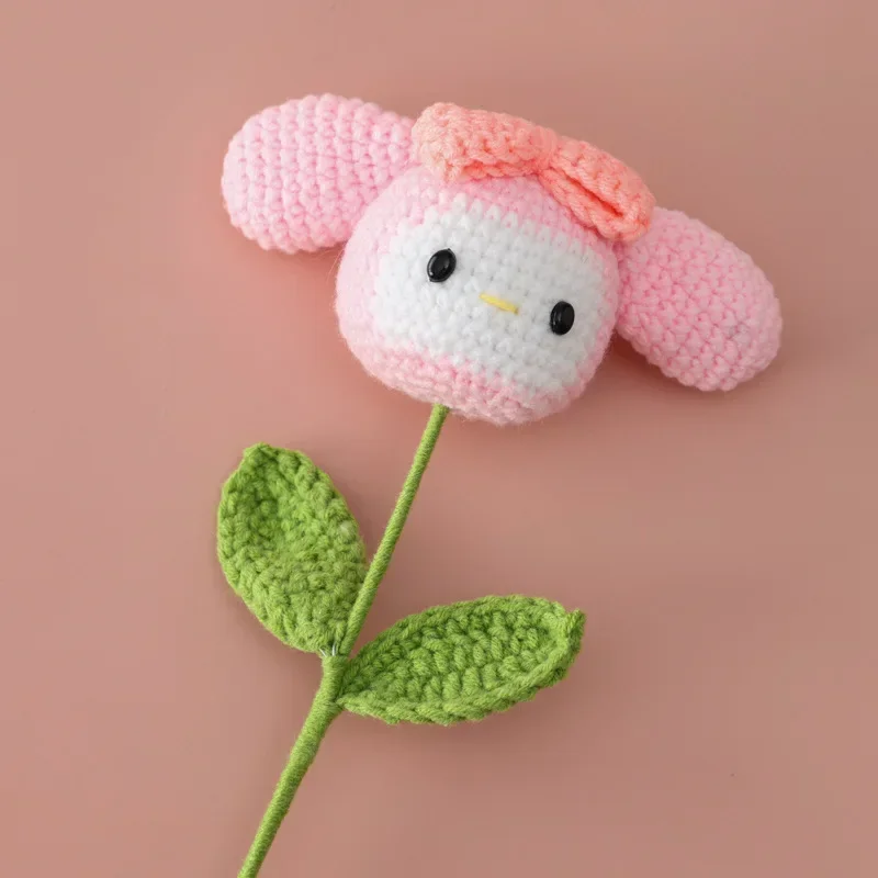 1pc Handmade Simulation Crochet Flower Cartoon Animal Bouquet Desk Decora Lovely Doll Gif for Kids Children\'s Day Wholesale 2024
