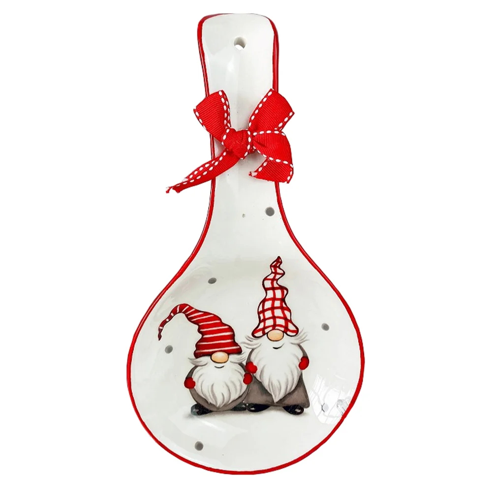 Ceramic Spoon Fork Holder Christmas Chopstick Pillow Tableware ganizer Storage Rack Utensil Rest Holiday Gift Home Decor