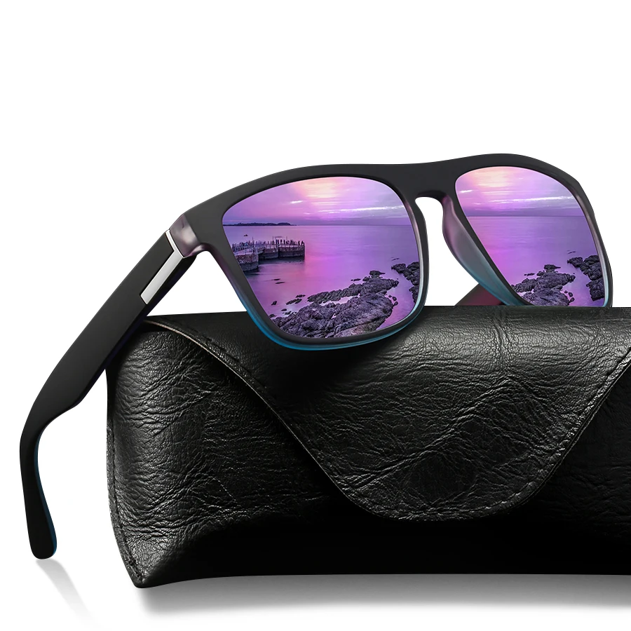 7 قطع أزياء خمر الديكور الملونة النظارات الشمسية الرجال النساء الصيد القيادة الفاخرة العلامة التجارية مصمم نظارات شمسية نظارات UV400