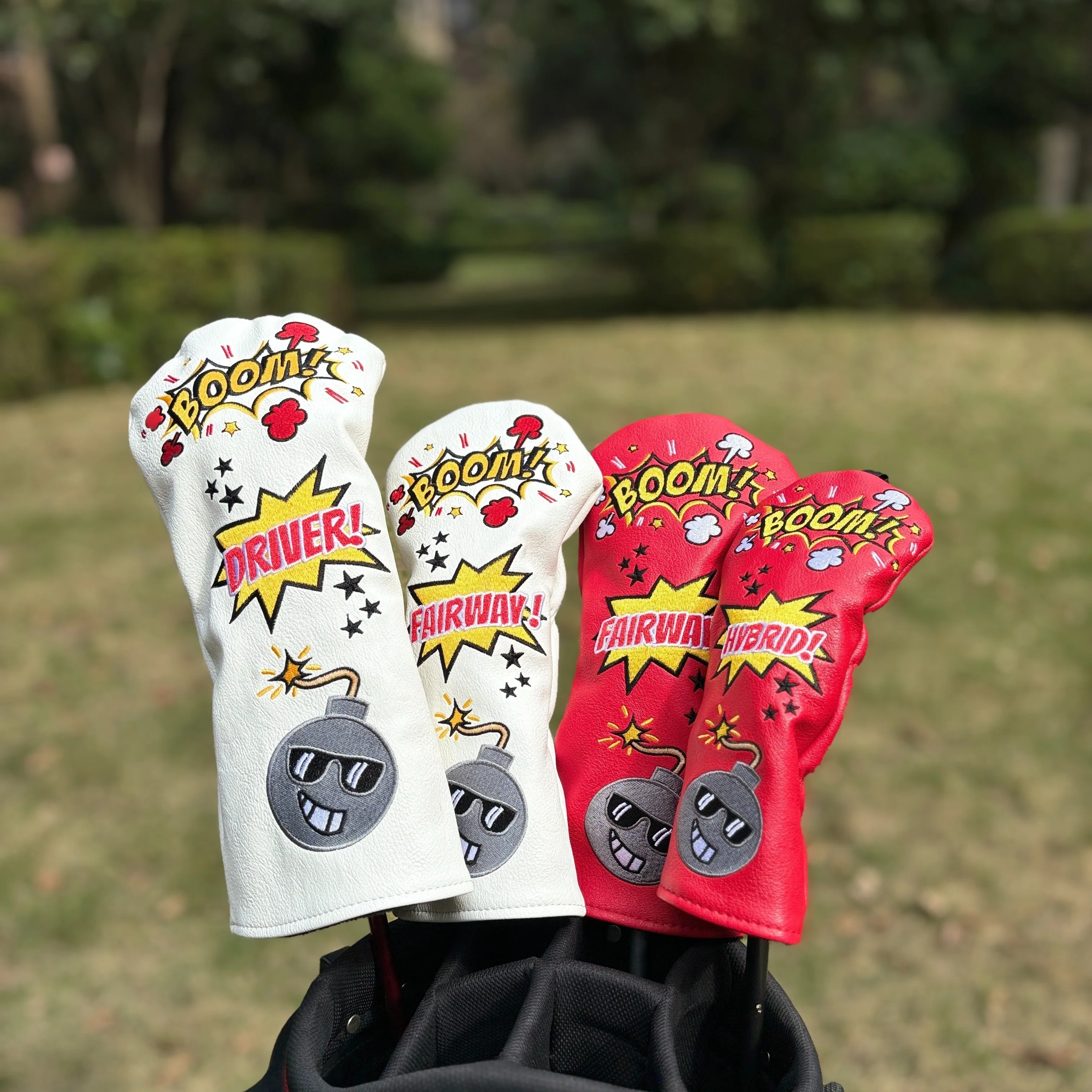 1pc Creative Boom Design Golf Club Headcover, Driver/Fairway Wood/Hybrid Head Cover # 1 # 3# UT