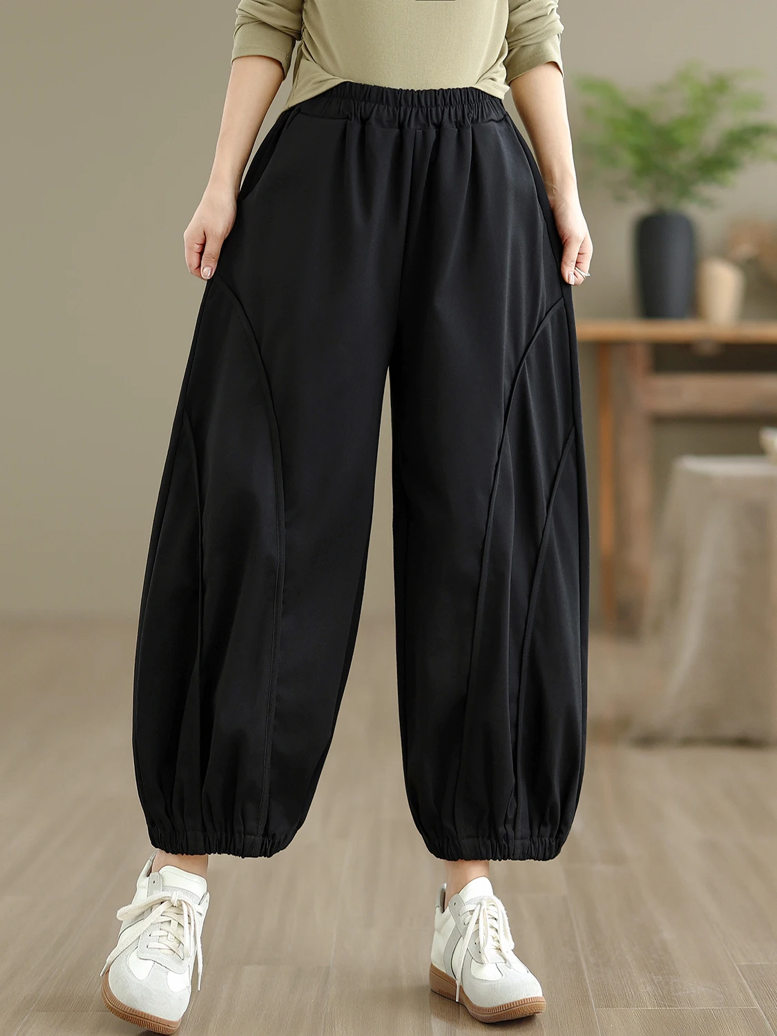 

Женские повседневные брюки-фонарики прямого кроя в корейском стиле, свободные, модные, зимние