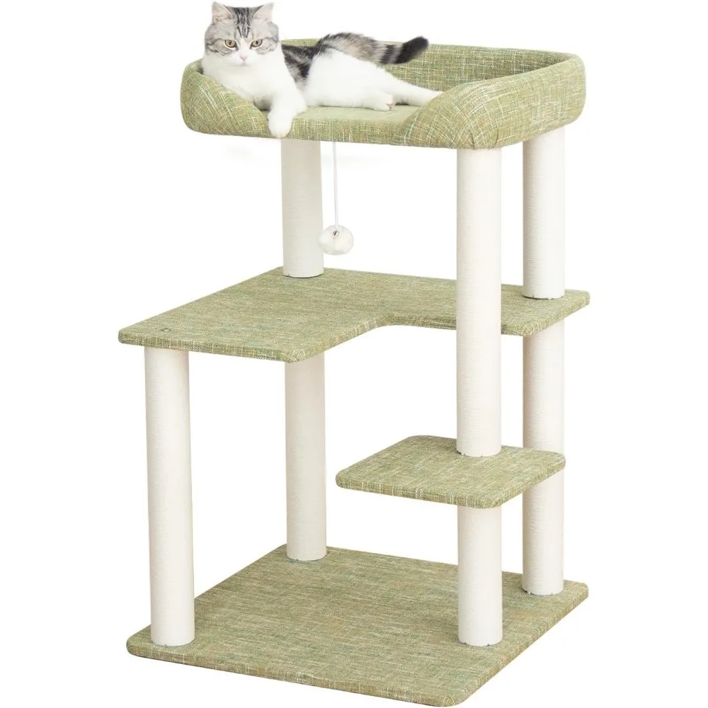 

Cat Tower 37.4'' (95 cm) with Scratching Posts,Multi-Level Cat Tree Tower with Large Base for Multiple Baby/Large Cats, Scratchi
