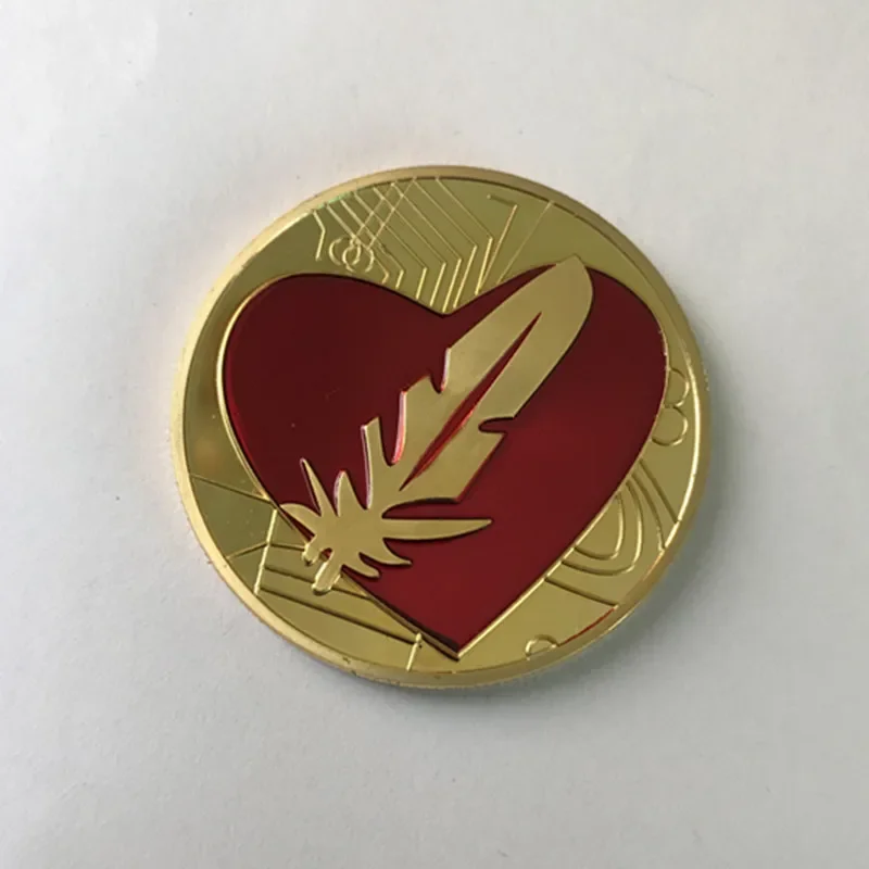 

5 Pcs The Feather Lover badge 24k REAL plated coins love gift 40 mm souvenir coin