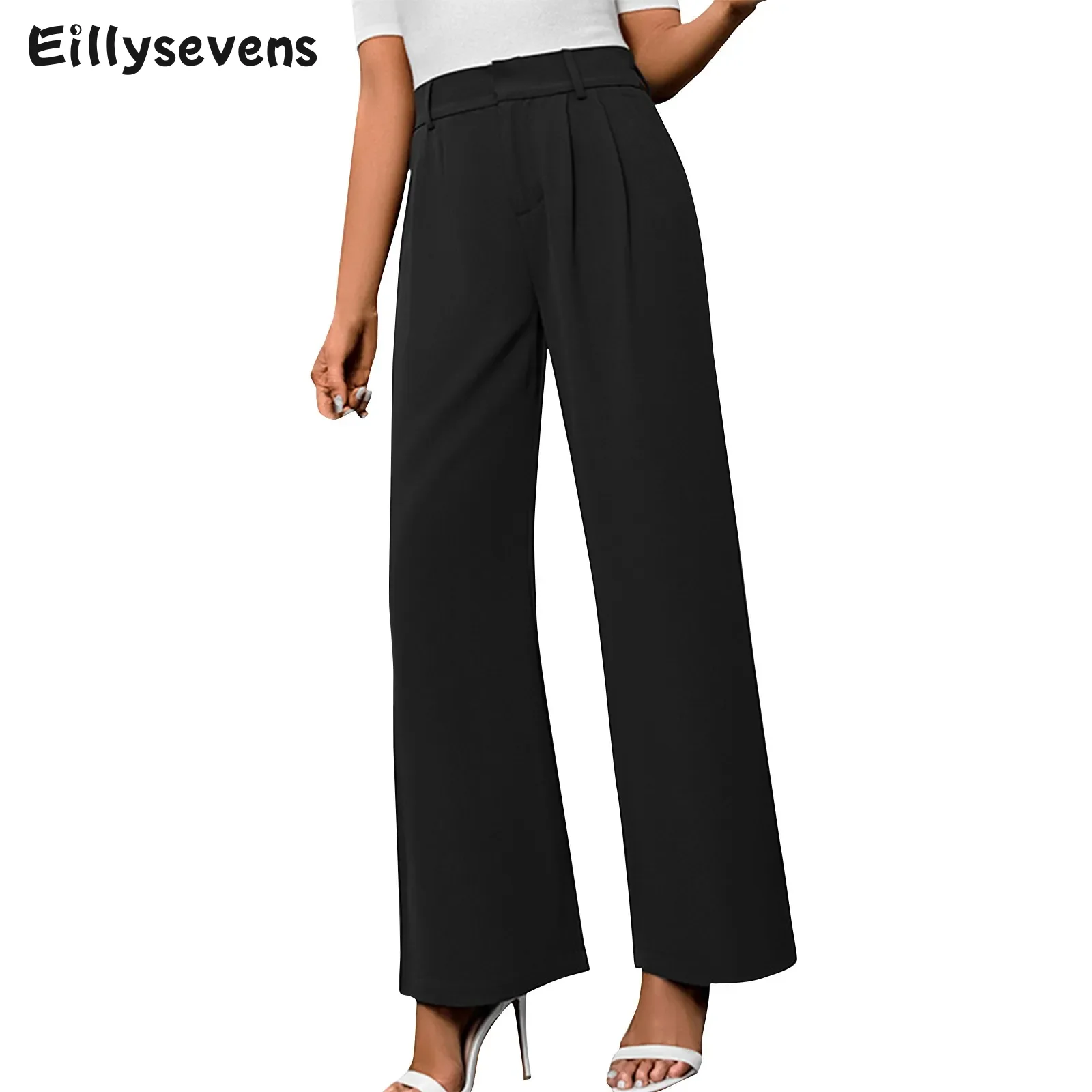 

Women's business casual pants Elegant High Waist Elastic Harem Pants Multi-color option Comfortable Loose Straight Leg Trousers