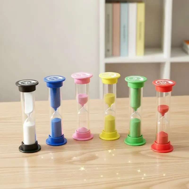 Eco Friendly Plastic Sand Timer Anti-Fall 30Sec 1/2/3/5/10Min Versatile Time Counter for Cooking Reading Meditation