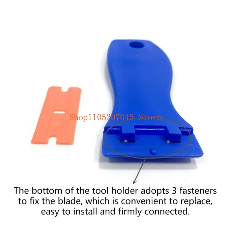 37cd Plastics Razor Blad Scraper Car Sticker Remover with 10 Pcs Plastics Razor Scraper Blades for Removing Glue Sticker