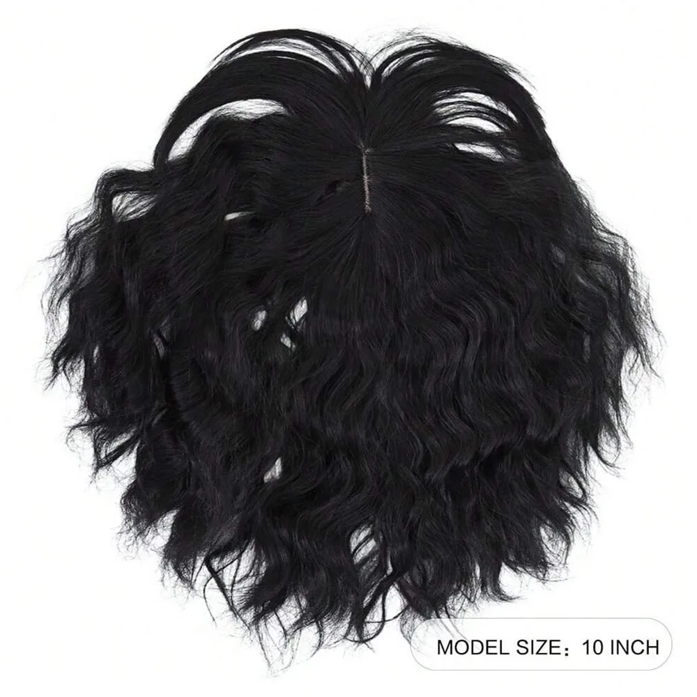 Synthetic Clip In Hair Extension Short Curly Toupee Hairpiece for Women With Thinning Hair Increase Hair Volume