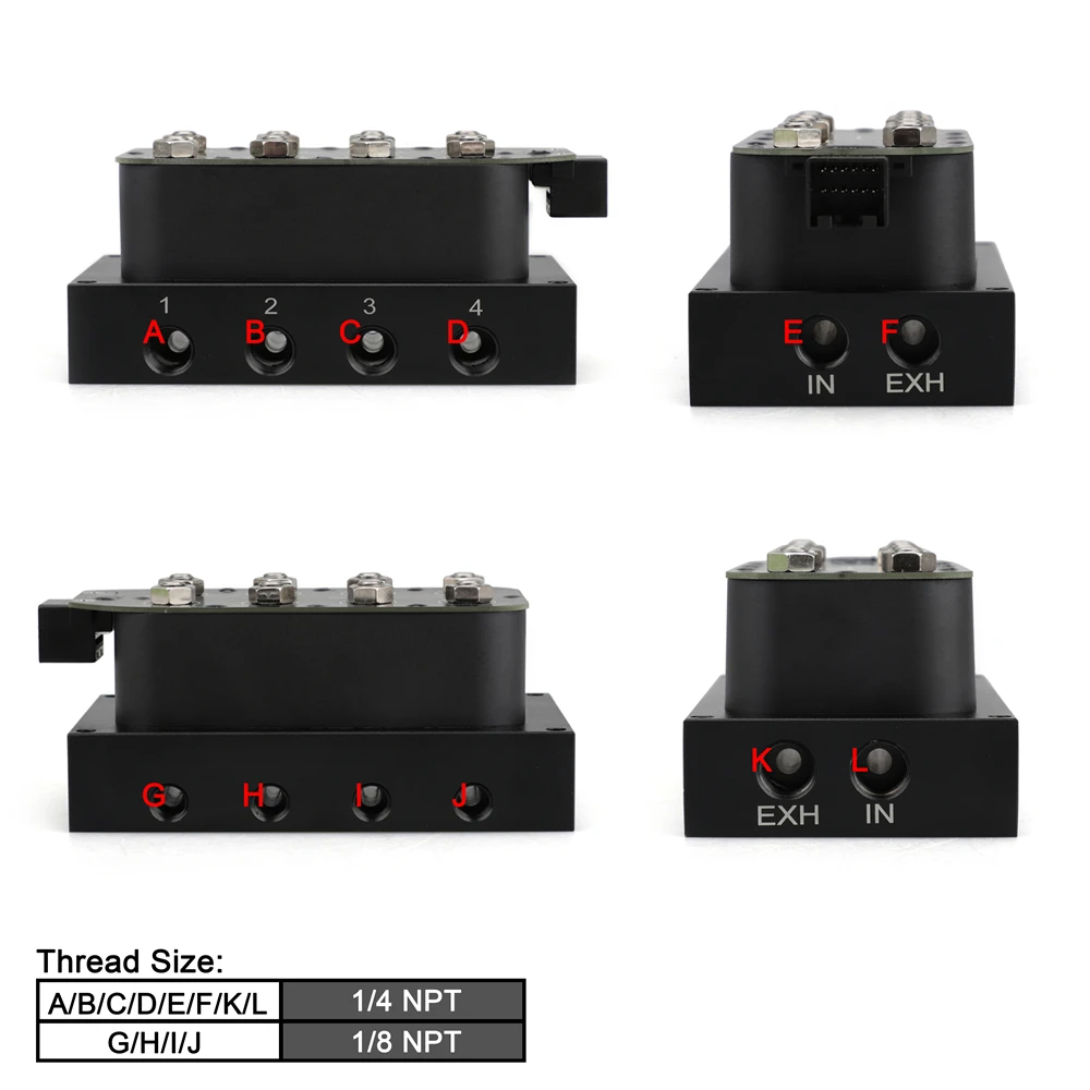 

Air Suspension Solenoid Manifold Valve 4 Corner Air Suspension Solenoid Valve Black 12V Aluminum