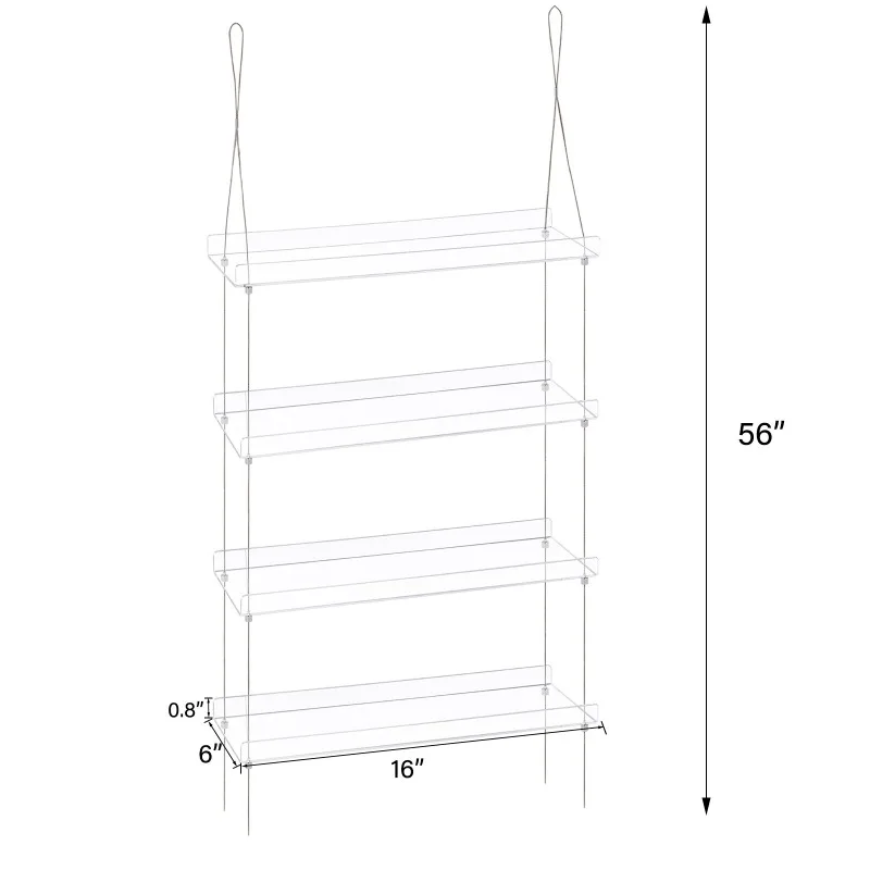 

Acrylic window sill flower stand 16 inch double hook box indoor plant succulent adjustable suspension rack