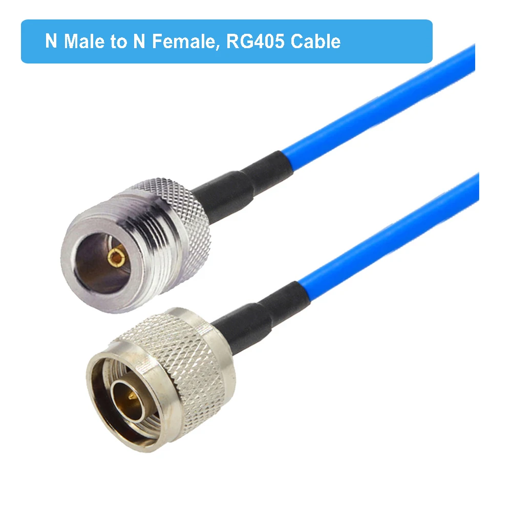 1Pcs Blue RG405 Coaxial Cable N Female to N Male plug Adapter RF Jumper Pigtail N Type Extension Cable 15CM 50CM 1M 5M 10M