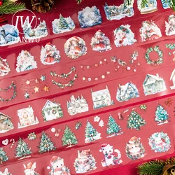 JIANWU Christmas Sequel Series Vintage Character Tree  Material Collage Landscaping PET Tape Creative DIY Journal Stationery