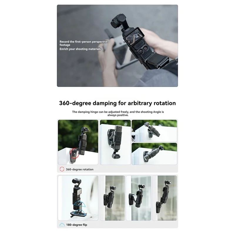 【تخليص البيع!】حامل الكاميرا الرياضية Pocket 3 360 ° الدورية التمساح كليب التصوير في الهواء الطلق على ظهره كليب الوقوف لجيب #2