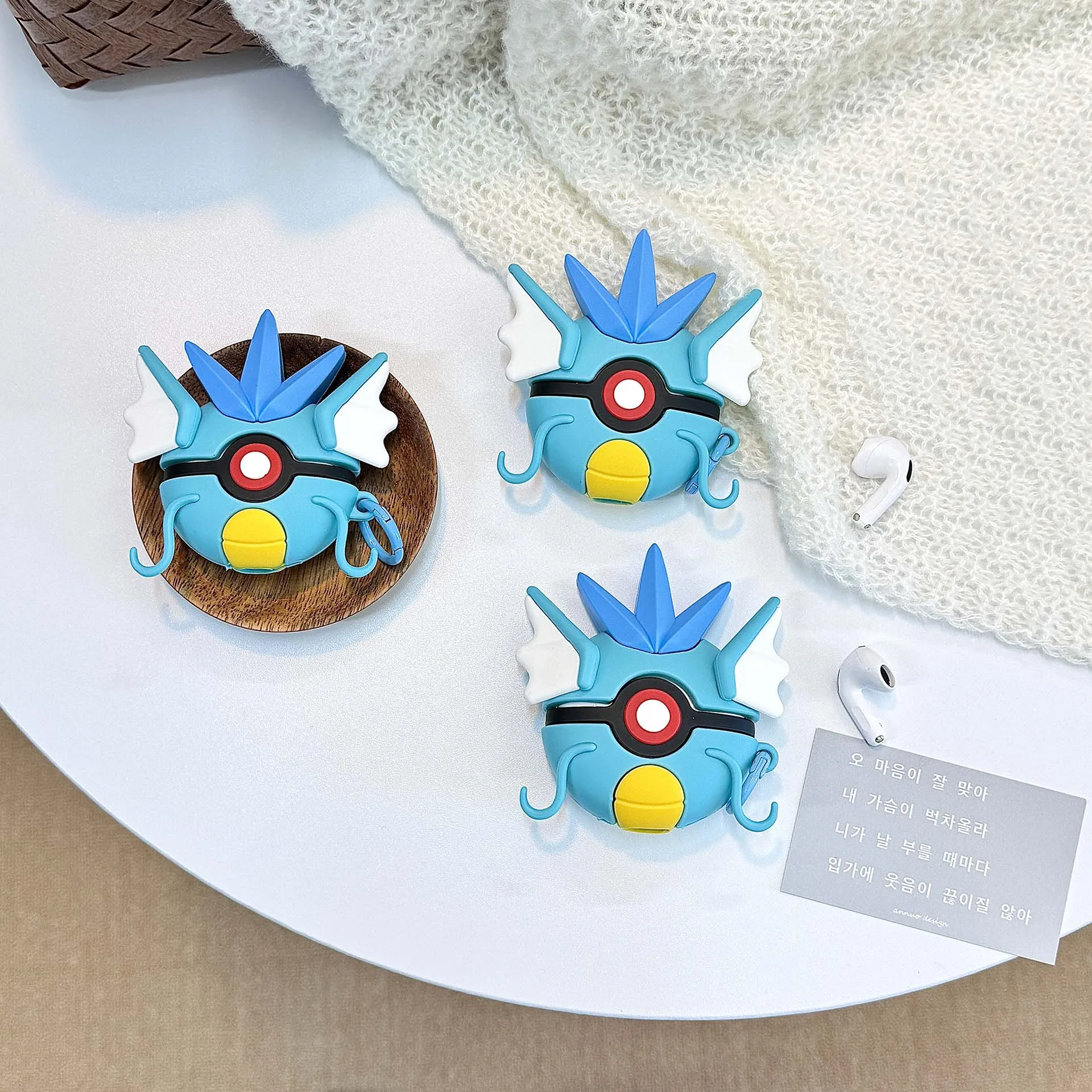 

Cartoon Pokémon 3D Silicone Case For Airpods 4 3 2 1 Anime Gyarados Poké Ball Anti-drop Protection Cover For Airpods Pro 2 Pro