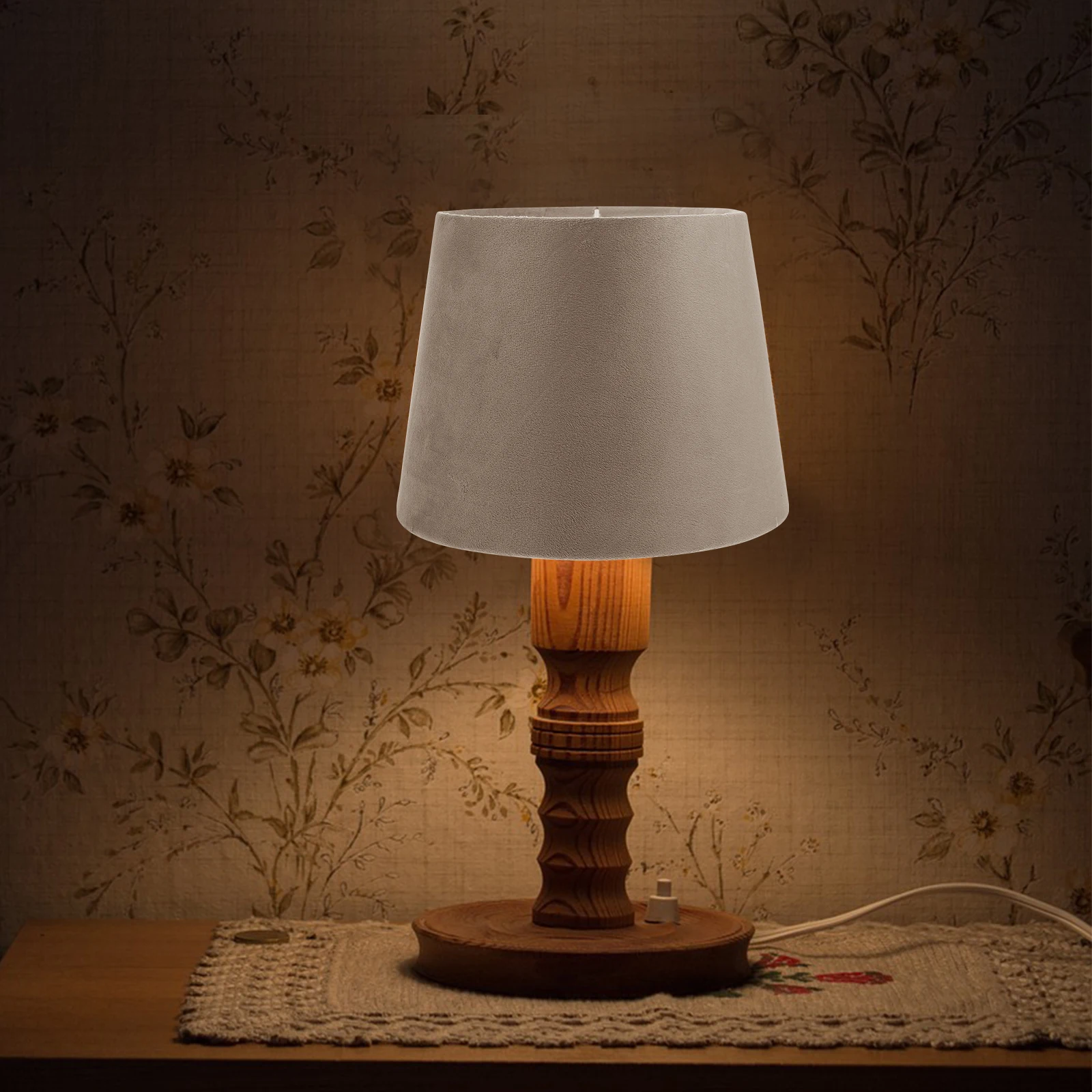 

Lampshade Velvet Shade Light Covers Grey Fabric Fabric Table Lamp Shade Replacement Study Table Lampshade Bedroom