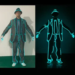 EL Neon Wire String Light Adult glowing Jazz dance costumes Electronic dance performance costumes for club stage props