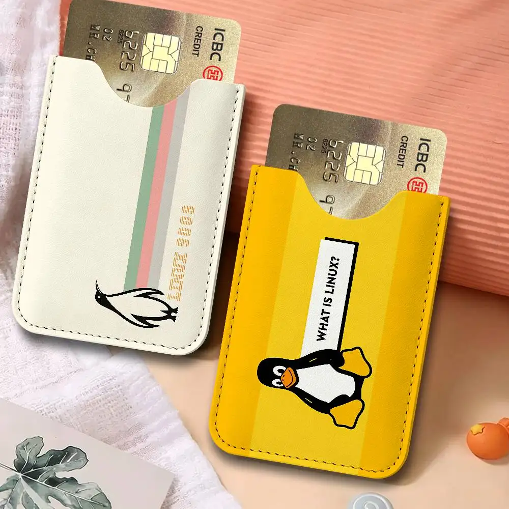 Linux Operating System Tux Penguin Card Protect Credit Bank Card Holder Case Slim Wallet Protector for Men Travel Shopping