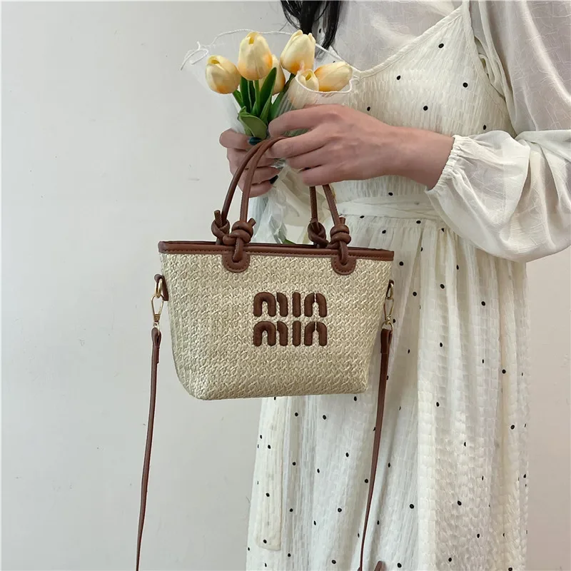 Straw Bags For Women Designer Luxury Shoulder Tote Hand Beach Bag Messenger Crossbody Y2k Mini Ladies Beach Bag Handbags Clutch