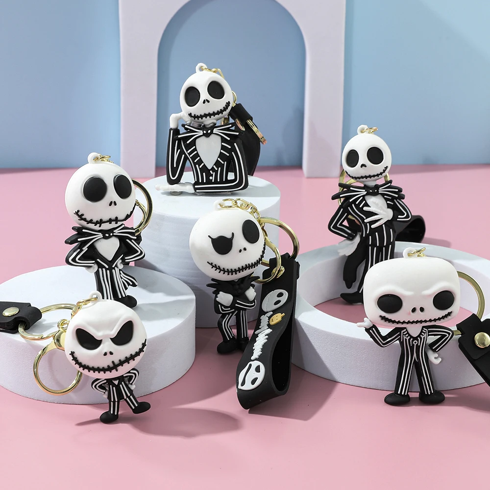 Kerst Horror Nachten Anime Film Skeleton Jack Sleutelhanger Gepersonaliseerde Trendy Tas Decoratie Hanger voor Vrienden Vakantie Geboorte